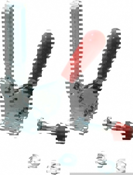 Manual Hold-Down Toggle Clamp: Horizontal, 750 lb Capacity, U-Bar, Flanged Base